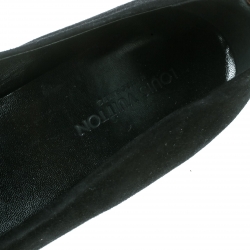 مملوكة مسبقًا Louis Vuitton Black Suede Uniformes Revival Round Toe Ballet Flats Size 39