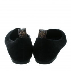 مملوكة مسبقًا Louis Vuitton Black Suede Uniformes Revival Round Toe Ballet Flats Size 39