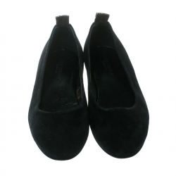 مملوكة مسبقًا Louis Vuitton Black Suede Uniformes Revival Round Toe Ballet Flats Size 39