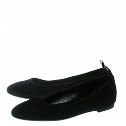 مملوكة مسبقًا Louis Vuitton Black Suede Uniformes Revival Round Toe Ballet Flats Size 39