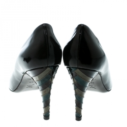 Pre Owned Louis Vuitton Brown Patent Leather Pointed Toe Pumps Size 39.5