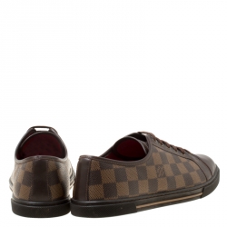 Pre Owned حذاء رياضي لوي فيتون بانشي جلد ودامييه إيبين بعنق منخفض مقاس 40