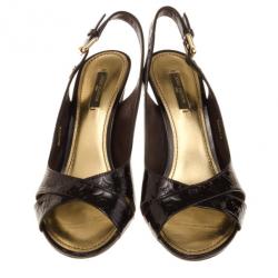 Pre Owned Louis Vuitton Amarante Monogram Vernis No Doubt! Slingback Sandals Size 39