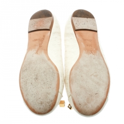 Pre Owned حذاء باليرينا فلات لوي فيتون ديبي جلد بني مونوغرامي فيونكة مقاس 35.5