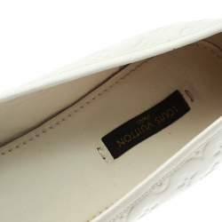 Pre Owned حذاء باليرينا فلات لوي فيتون ديبي جلد بني مونوغرامي فيونكة مقاس 35.5