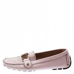 مملوكة مسبقًا Louis Vuitton Pink Leather Monte Carlo Slip On Loafers Size 39