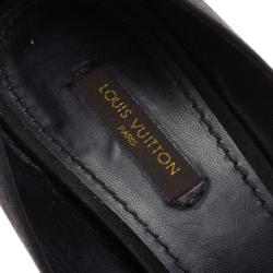 Pre Owned Louis Vuitton Black Satin Athen Open Toe Pumps Size 40