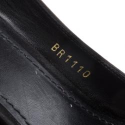 Pre Owned Louis Vuitton Black Satin Athen Open Toe Pumps Size 40
