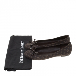 Louis Vuitton Brown Monogram Canvas Debbie Ballerina Flats Size 36.5