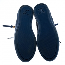 مملوكة مسبقًا Louis Vuitton Blue Monogram Empreinte Leather Punchy High Top Sneakers Size 39