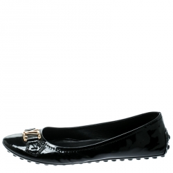 Pre Owned Louis Vuitton Black Patent Leather Oxford Ballet Flats Size 35