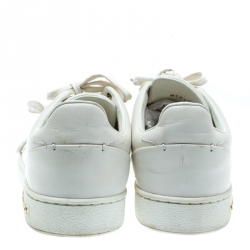 مملوكة مسبقًا حذاء رياضي لوي فيتون أربطة فرونتترو جلد أبيض مقاس 35