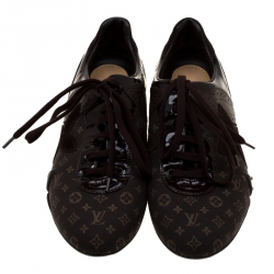 Louis Vuitton Brown Monogram Idylle And Leather Salsa Sneakers Size 39.5