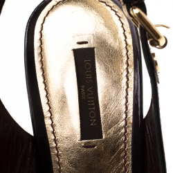 Pre Owned Louis Vuitton Dark Brown Monogram Vernis No Doubt! Slingback Sandals Size 40