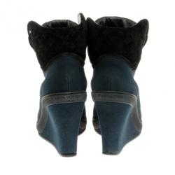 مملوكة مسبقًا Louis Vuitton Black Batignolles Wedge High Top Sneakers Size 37