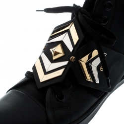 مملوكة مسبقًا بوت رياضي خفيف لوي فيتون تصميم كاراكورام بنشي جلد أسود مقاس 41
