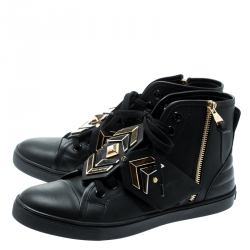 مملوكة مسبقًا بوت رياضي خفيف لوي فيتون تصميم كاراكورام بنشي جلد أسود مقاس 41