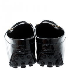 Pre Owned حذاء لوفرز أكسفورد لوي فيتون جلد لامع أسود مقاس 38.5