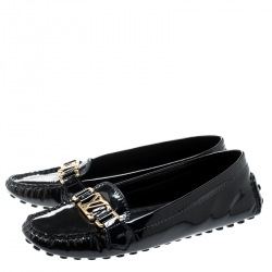 Pre Owned حذاء لوفرز أكسفورد لوي فيتون جلد لامع أسود مقاس 38.5