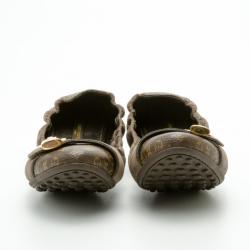 مملوكة مسبقًا Louis Vuitton Monogram Canvas and Iridescent Calf Leather Lucky Ballet Flats Size 37.5