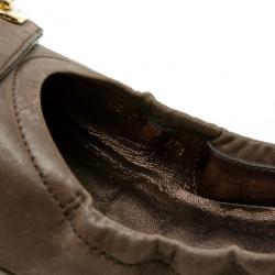 مملوكة مسبقًا Louis Vuitton Monogram Canvas and Iridescent Calf Leather Lucky Ballet Flats Size 37.5