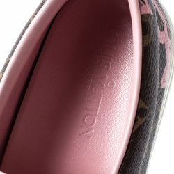 Louis Vuitton Brown Monogram Canvas Chain Print Harbor Slip on Sneakers Size 38