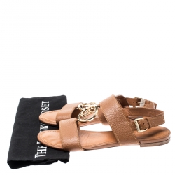 Pre Owned صندل لوي فيتون فلات فتحة كعب فديت جلد بني مقاس 40