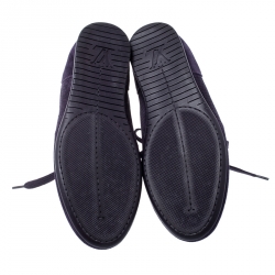 Louis Vuitton Purple Perforated Suede Low Top Sneakers Size 36