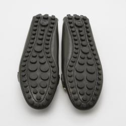 Pre Owned Louis Vuitton Black Leather Oxford Loafers Size 37