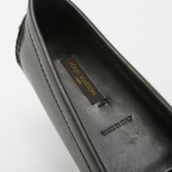Pre Owned Louis Vuitton Black Leather Oxford Loafers Size 37