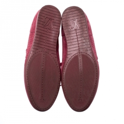 Louis Vuitton Pink Perforated Suede Low Top Sneakers Size 36