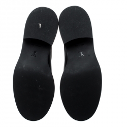 مملوكة مسبقًا Louis Vuitton Black Leather Wonderland Ranger Ankle Length Combat Boots Size 36