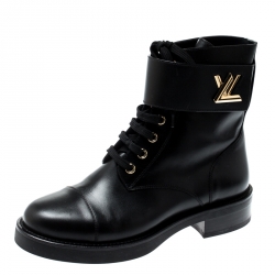 Louis Vuitton Monogram Canvas and Leather Wonderland Ranger Combat Boots  Size 38 Louis Vuitton