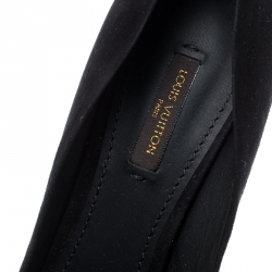 Pre Owned  حذاء كعب عالي لوي فيتون أي لاين جلد أسود مقدمة مدببة مقاس 39.5