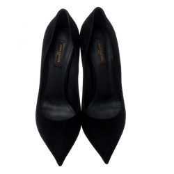 Pre Owned  حذاء كعب عالي لوي فيتون أي لاين جلد أسود مقدمة مدببة مقاس 39.5