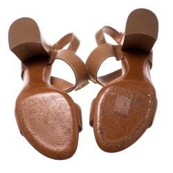 مملوكة مسبقًا Louis Vuitton Brown Leather Bahiana Slingback Sandals Size 38