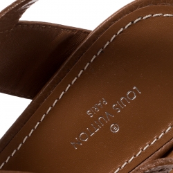 مملوكة مسبقًا Louis Vuitton Brown Leather Bahiana Slingback Sandals Size 38