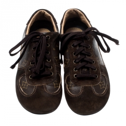 Louis Vuitton Brown Suede And Monogram Canvas Energie Sneakers Size 37.5