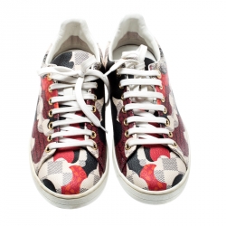 Louis Vuitton Multicolor Damier Azur Canvas And Leather Trim Overcloud Lace Up Sneakers 37