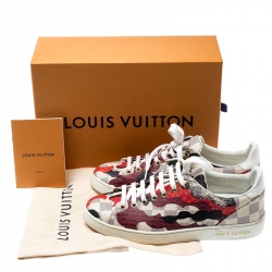 Louis Vuitton Multicolor Damier Azur Canvas And Leather Trim Overcloud Lace Up Sneakers 37