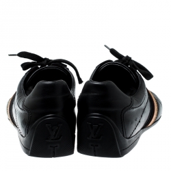 مملوكة مسبقًا حذاء رياضي لوي فيتون أربطة جلد أسود مقاس 38