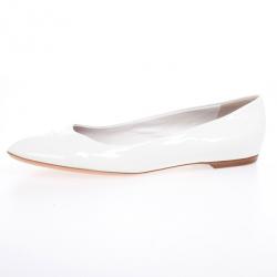 مملوكة مسبقًا Louis Vuitton White Patent Ballet Flats Size 38.5