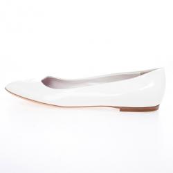 مملوكة مسبقًا Louis Vuitton White Patent Ballet Flats Size 38.5