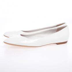مملوكة مسبقًا Louis Vuitton White Patent Ballet Flats Size 38.5