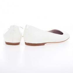 مملوكة مسبقًا Louis Vuitton White Patent Ballet Flats Size 38.5