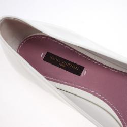 مملوكة مسبقًا Louis Vuitton White Patent Ballet Flats Size 38.5