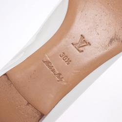 مملوكة مسبقًا Louis Vuitton White Patent Ballet Flats Size 38.5