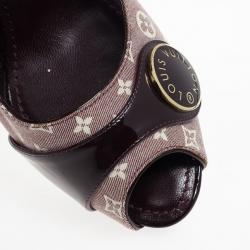 Pre Owned Louis Vuitton Monogram Idylle Judy Peep Toe Pumps Size 39