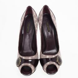 Pre Owned Louis Vuitton Monogram Idylle Judy Peep Toe Pumps Size 39