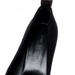 مملوكة مسبقًا Louis Vuitton Black Suede Block Heel Pumps Size 38